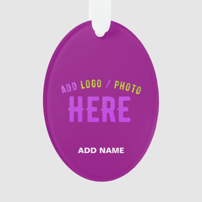 STYLISH MODERN CUSTOMIZABLE PURPLE VERIFIED BRAND ORNAMENT (Front)