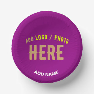 STYLISH MODERN CUSTOMIZABLE PURPLE VERIFIED BRAND PAPER PLATE