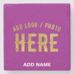 STYLISH MODERN CUSTOMIZABLE PURPLE VERIFIED BRAND STONE COASTER