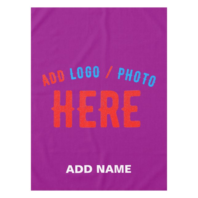 STYLISH MODERN CUSTOMIZABLE PURPLE VERIFIED BRAND TABLECLOTH (Front)