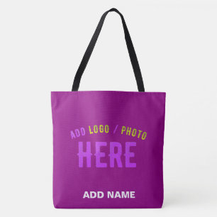 STYLISH MODERN CUSTOMIZABLE PURPLE VERIFIED BRAND TOTE BAG