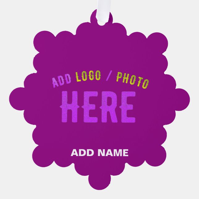 STYLISH MODERN CUSTOMIZABLE PURPLE VERIFIED BRAND TREE DECORATION CARD (Front)