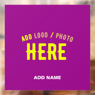 STYLISH MODERN CUSTOMIZABLE PURPLE VERIFIED BRAND WINDOW CLING