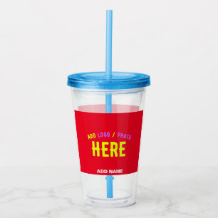 STYLISH MODERN CUSTOMIZABLE RED VERIFIED BRANDED ACRYLIC TUMBLER