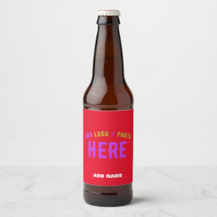 STYLISH MODERN CUSTOMIZABLE RED VERIFIED BRANDED BEER BOTTLE LABEL