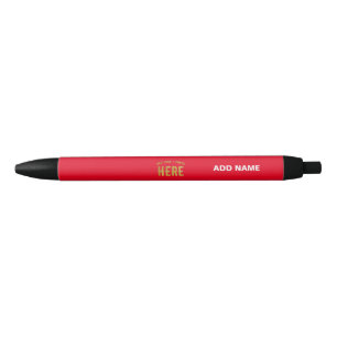STYLISH MODERN CUSTOMIZABLE RED VERIFIED BRANDED BLACK INK PEN