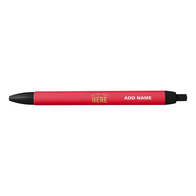 STYLISH MODERN CUSTOMIZABLE RED VERIFIED BRANDED BLACK INK PEN (Front)