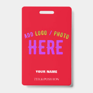 STYLISH MODERN CUSTOMIZABLE RED VERIFIED BRANDED ID BADGE