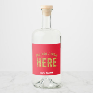 STYLISH MODERN CUSTOMIZABLE RED VERIFIED BRANDED LIQUOR BOTTLE LABEL