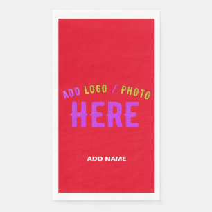 STYLISH MODERN CUSTOMIZABLE RED VERIFIED BRANDED NAPKIN