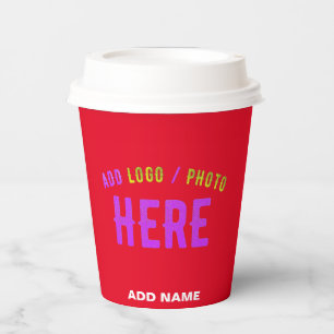 STYLISH MODERN CUSTOMIZABLE RED VERIFIED BRANDED PAPER CUPS