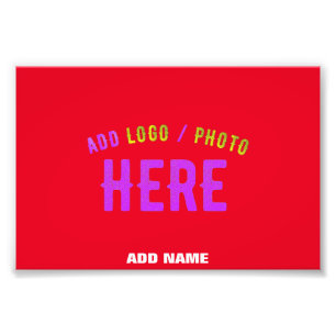 STYLISH MODERN CUSTOMIZABLE RED VERIFIED BRANDED PHOTO PRINT