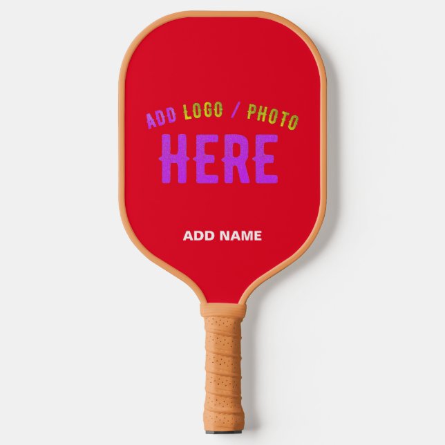 STYLISH MODERN CUSTOMIZABLE RED VERIFIED BRANDED PICKLEBALL PADDLE (Front)