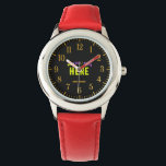 STYLISH MODERN CUSTOMIZABLE RED VERIFIED BRANDED WATCH<br><div class="desc">THIS IS A DESIGN FITTING FOR EVERYONE.YOU CAN CHANGE, RESIZE OR ADD LOGO, PHOTO, TEXT AND COLOURS THE WAY YOU LIKE.THANK YOU.</div>