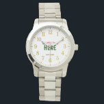 STYLISH MODERN CUSTOMIZABLE SILVERY VERIFIED BRAND WATCH<br><div class="desc">THIS IS A DESIGN FITTING FOR EVERYONE.YOU CAN CHANGE, RESIZE OR ADD LOGO, PHOTO, TEXT AND COLOURS THE WAY YOU LIKE.THANK YOU.</div>