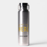 STYLISH MODERN CUSTOMIZABLE STEEL VERIFIED BRANDED WATER BOTTLE<br><div class="desc">THIS IS A DESIGN FITTING FOR EVERYONE.YOU CAN CHANGE, RESIZE OR ADD LOGO, PHOTO, TEXT AND COLOURS THE WAY YOU LIKE.THANK YOU.</div>