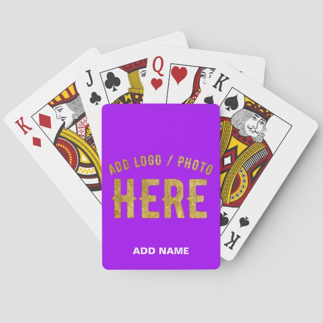 STYLISH MODERN CUSTOMIZABLE VIOLET VERIFIED BRAND PLAYING CARDS (Back)