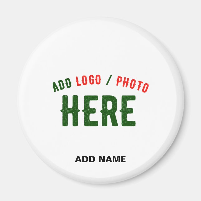 STYLISH MODERN CUSTOMIZABLE WHITE BRANDED ROUNDED MAGNET (Front)