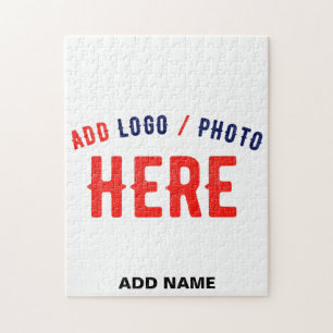 STYLISH MODERN CUSTOMIZABLE WHITE VERIFIED BRAND JIGSAW PUZZLE