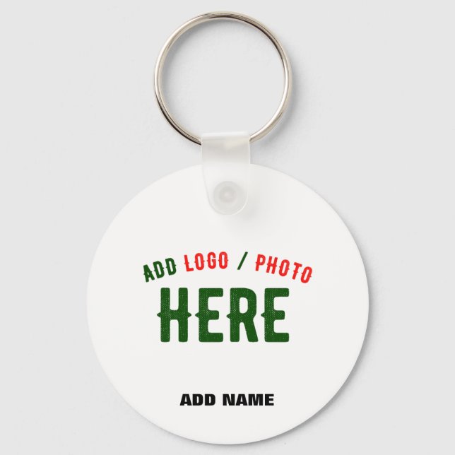 STYLISH MODERN CUSTOMIZABLE WHITE VERIFIED BRAND KEY RING (Front)