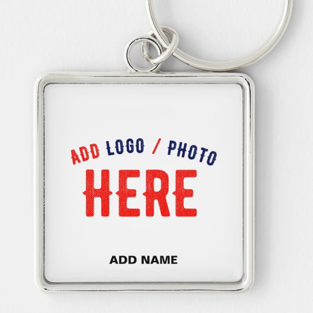 STYLISH MODERN CUSTOMIZABLE WHITE VERIFIED BRAND KEY RING (Front)
