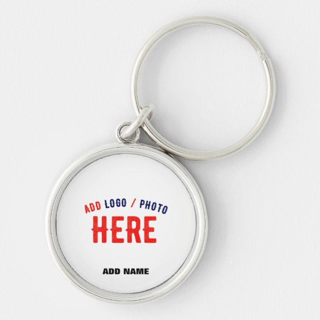 STYLISH MODERN CUSTOMIZABLE WHITE VERIFIED BRAND KEY RING (Front)