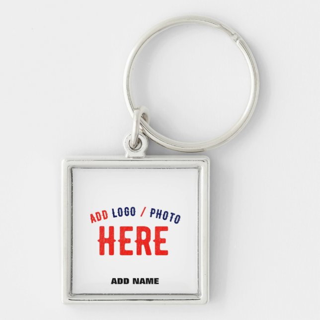 STYLISH MODERN CUSTOMIZABLE WHITE VERIFIED BRAND KEY RING (Front)