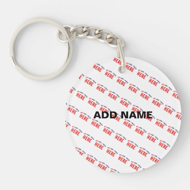 STYLISH MODERN CUSTOMIZABLE WHITE VERIFIED BRAND KEY RING (Front)