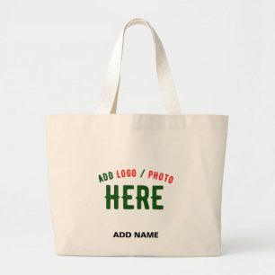 STYLISH MODERN CUSTOMIZABLE WHITE VERIFIED BRAND LARGE TOTE BAG