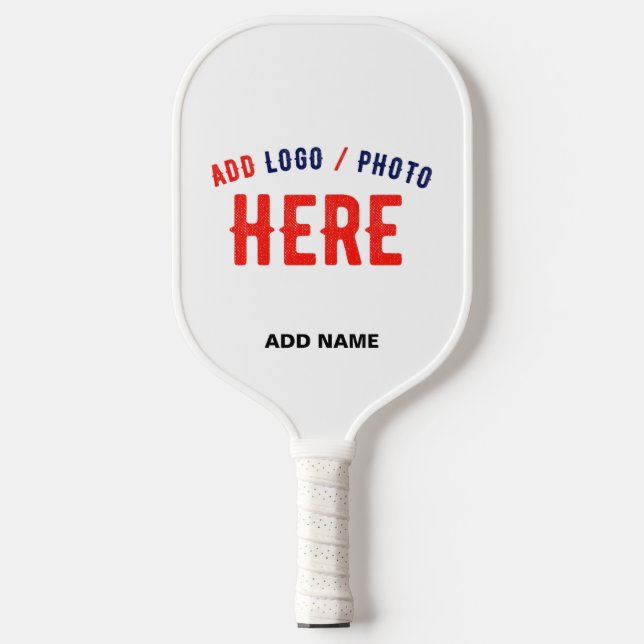 STYLISH MODERN CUSTOMIZABLE WHITE VERIFIED BRAND PICKLEBALL PADDLE (Front)