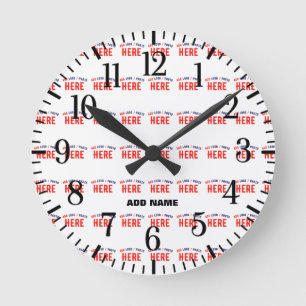 STYLISH MODERN CUSTOMIZABLE WHITE VERIFIED BRAND ROUND CLOCK