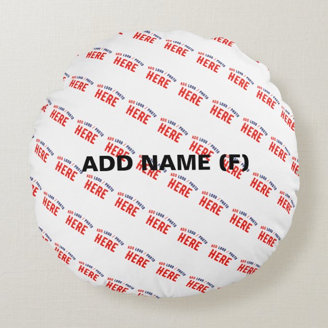 STYLISH MODERN CUSTOMIZABLE WHITE VERIFIED BRAND ROUND CUSHION (Front)