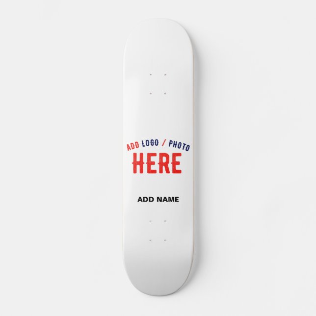 STYLISH MODERN CUSTOMIZABLE WHITE VERIFIED BRAND SKATEBOARD (Front)