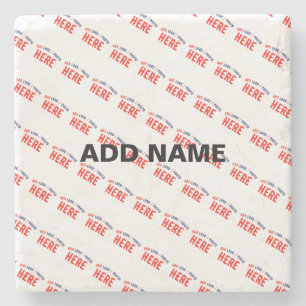 STYLISH MODERN CUSTOMIZABLE WHITE VERIFIED BRAND STONE COASTER