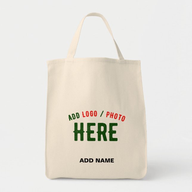 STYLISH MODERN CUSTOMIZABLE WHITE VERIFIED BRAND TOTE BAG (Front)