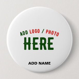 STYLISH MODERN CUSTOMIZABLE WHITE VERIFIED BRANDED 10 CM ROUND BADGE
