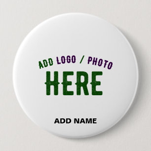 STYLISH MODERN CUSTOMIZABLE WHITE VERIFIED BRANDED 10 CM ROUND BADGE