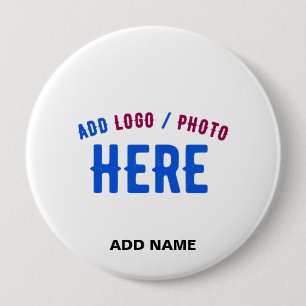 STYLISH MODERN CUSTOMIZABLE WHITE VERIFIED BRANDED 10 CM ROUND BADGE