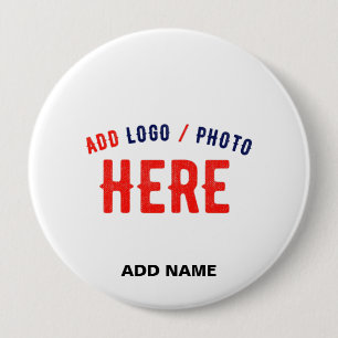 STYLISH MODERN CUSTOMIZABLE WHITE VERIFIED BRANDED 10 CM ROUND BADGE