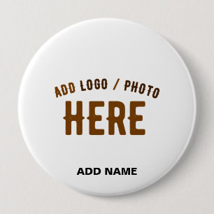 STYLISH MODERN CUSTOMIZABLE WHITE VERIFIED BRANDED 10 CM ROUND BADGE