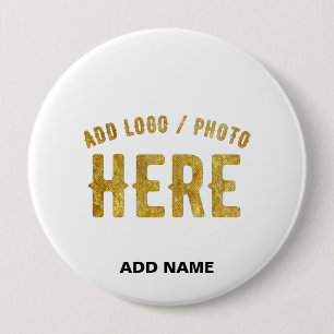 STYLISH MODERN CUSTOMIZABLE WHITE VERIFIED BRANDED 10 CM ROUND BADGE