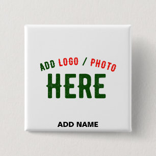 STYLISH MODERN CUSTOMIZABLE WHITE VERIFIED BRANDED 15 CM SQUARE BADGE