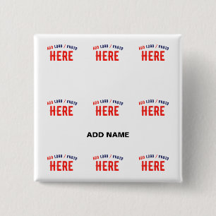 STYLISH MODERN CUSTOMIZABLE WHITE VERIFIED BRANDED 15 CM SQUARE BADGE