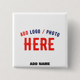 STYLISH MODERN CUSTOMIZABLE WHITE VERIFIED BRANDED 15 CM SQUARE BADGE