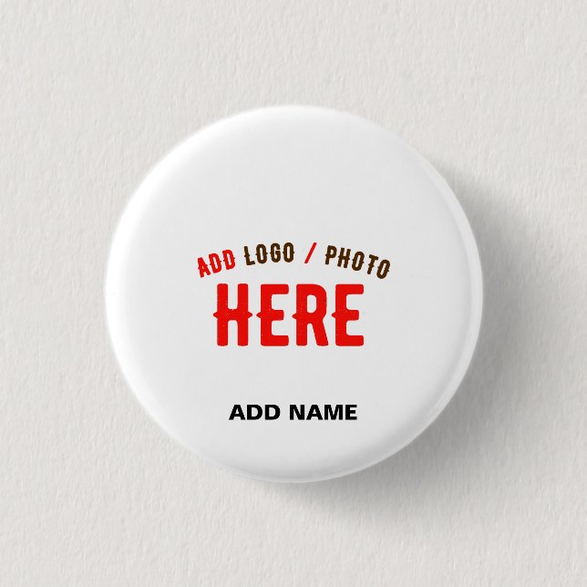 STYLISH MODERN CUSTOMIZABLE WHITE VERIFIED BRANDED 3 CM ROUND BADGE (Front)