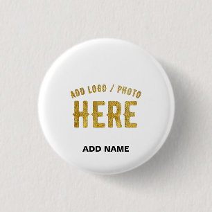 STYLISH MODERN CUSTOMIZABLE WHITE VERIFIED BRANDED 3 CM ROUND BADGE