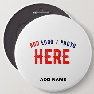 STYLISH MODERN CUSTOMIZABLE WHITE VERIFIED BRANDED 6 CM ROUND BADGE