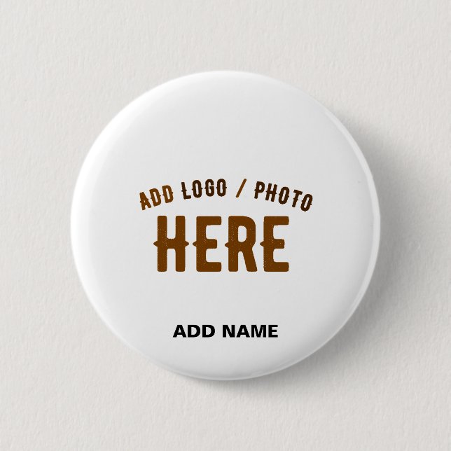 STYLISH MODERN CUSTOMIZABLE WHITE VERIFIED BRANDED 6 CM ROUND BADGE (Front)