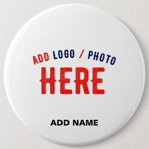 STYLISH MODERN CUSTOMIZABLE WHITE VERIFIED BRANDED 6 CM ROUND BADGE