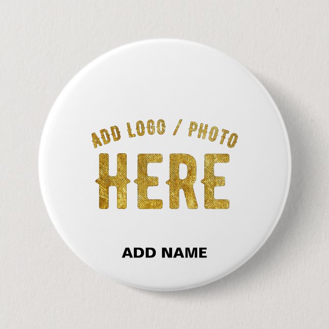 STYLISH MODERN CUSTOMIZABLE WHITE VERIFIED BRANDED 7.5 CM ROUND BADGE (Front)